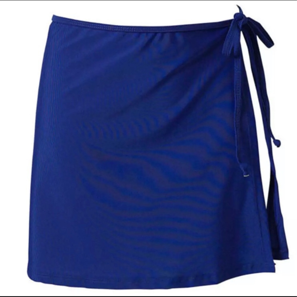 NWT L Royal blue FIRM swim skirt tie fast dry